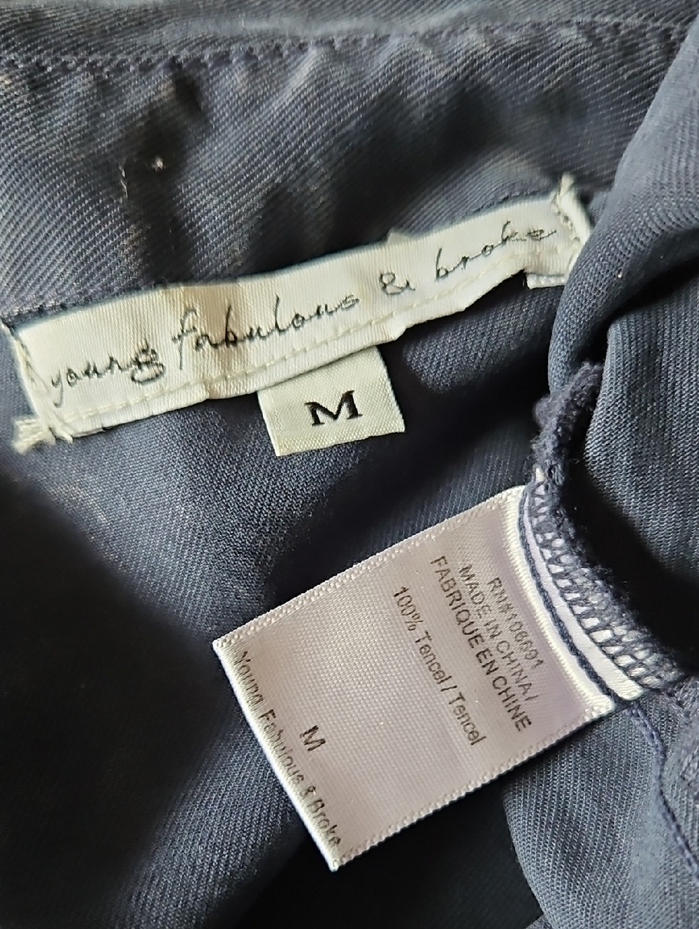 Young Fabulous & Broke Long Sleeve Jumpsuit Midnight Acid Wash Size Medium - Picture 16 of 16